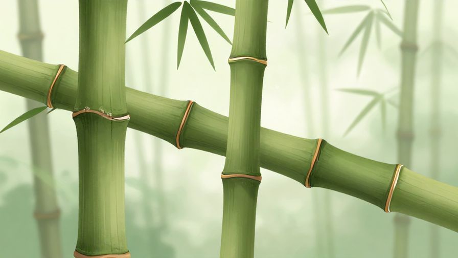Illustration of a bamboo stalk slowly turning brittle and less flexible as it ages, with soft natural background