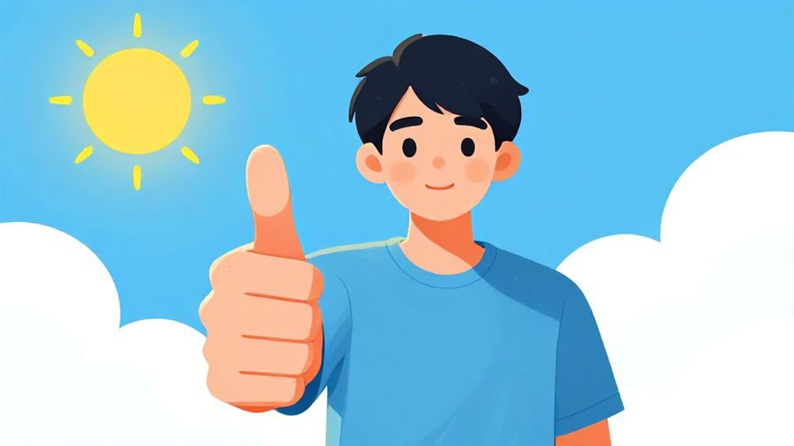 Illustration of a calm person giving a thumbs up with a sunny sky behind, showing reassurance and readiness, bright colors, illustrated style