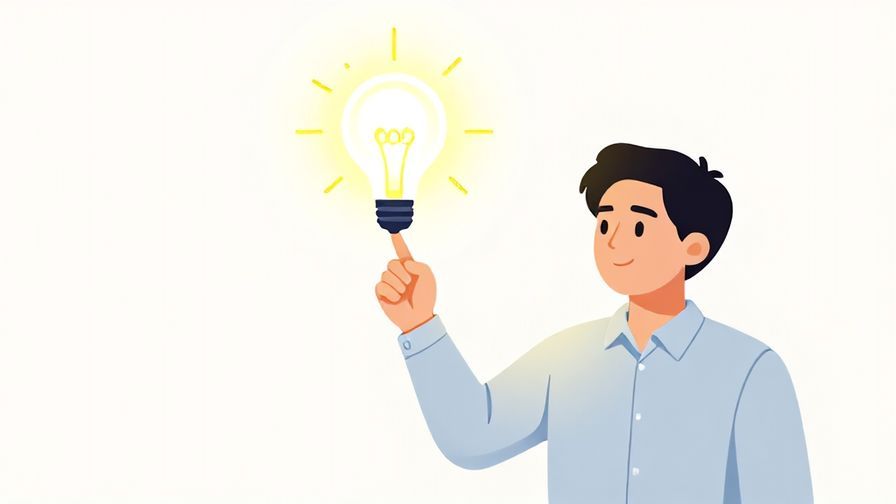 Illustration of a character confidently pointing at a glowing idea bulb, symbolizing understanding and clarity