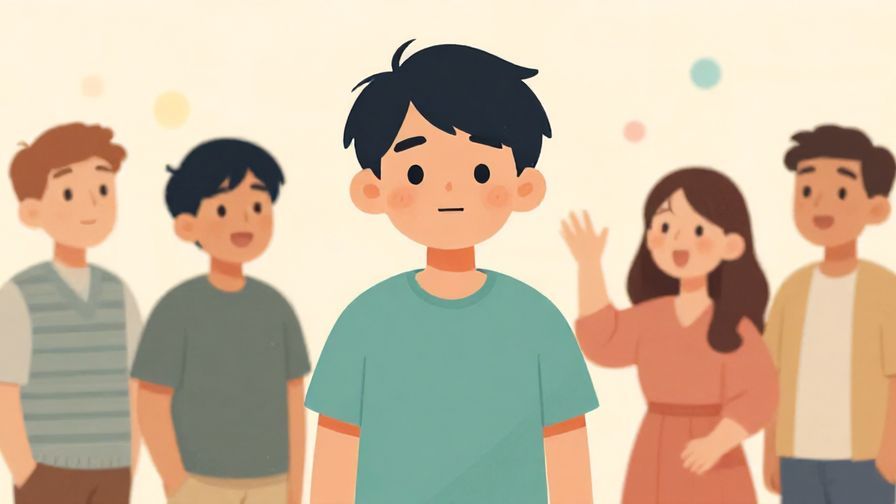 Illustration of a character looking indifferent while others are having fun