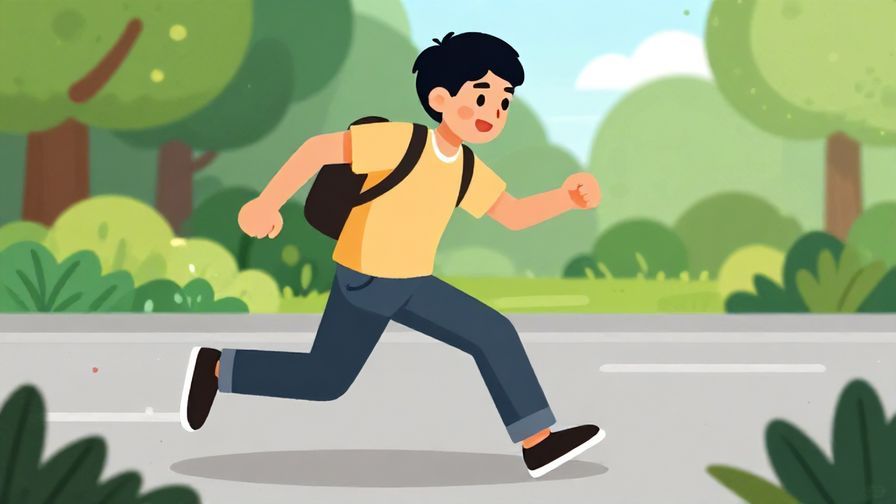 Illustration of a character stepping aside quickly to avoid an obstacle, focused expression, detailed outdoor background