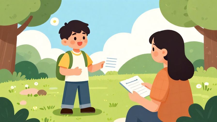 Illustration of a cheerful character confirming payment plans with a friend in a park during a sunny day
