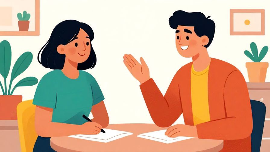 Illustration of a cheerful person confidently changing the topic during a casual chat, vibrant colors, illustrated style