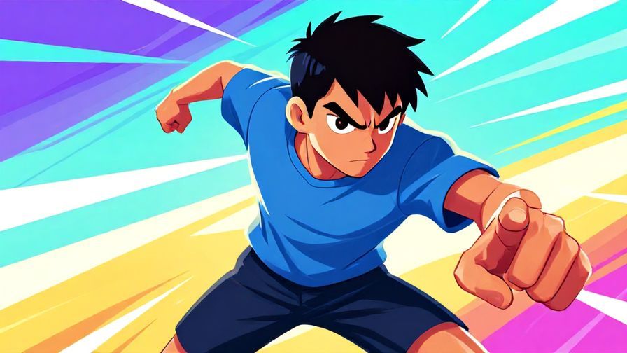 Illustration of a determined character pushing forward with intense focus, stylized speed lines, vibrant colors