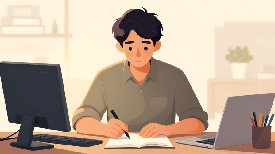 Illustration of a focused person preparing diligently, with a soft glowing background conveying effort and determination