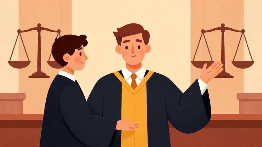 Illustration of a judge or official handing down a fair decision, with balanced scales in the background, formal setting, vibrant colors, illustrated style