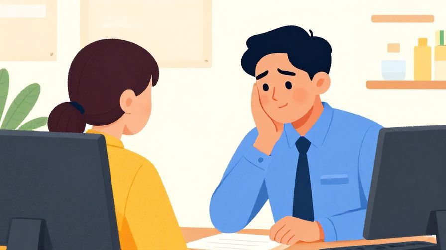 Illustration of a manager nodding appreciatively at a worker, office background, bright colors, illustrated style