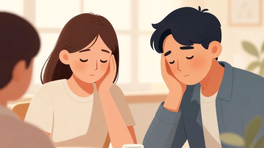 Illustration of a person apologetically shaking their head, soft lighting, polite atmosphere