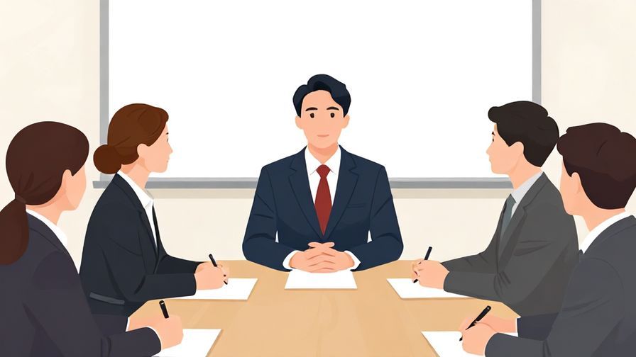 Illustration of a person formally agreeing in a conference room, professional attire