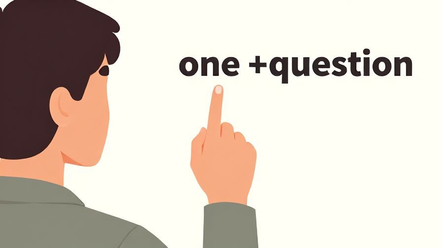 Illustration of a person gently raising a finger as if to indicate “one question,” casual and friendly atmosphere