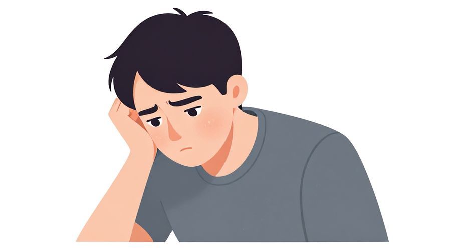 Illustration of a person leaning forward with a slightly exasperated but caring look