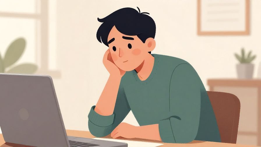 Illustration of a person leaning forward with interest while asking a question in a casual setting, informal clothes