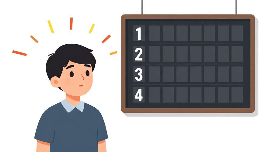 Illustration of a person looking at a scoreboard with a record tally, neutral expression, clean background with subtle celebratory confetti ironically