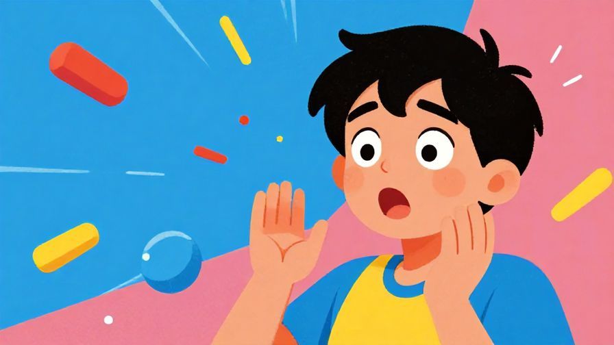 Illustration of a person narrowly avoiding a falling object, eyes wide open with surprise, vibrant colors