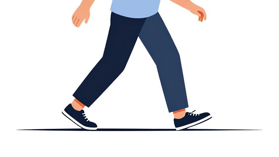 Illustration of a person playfully stepping over a line drawn on the ground, bright background, smiling expression