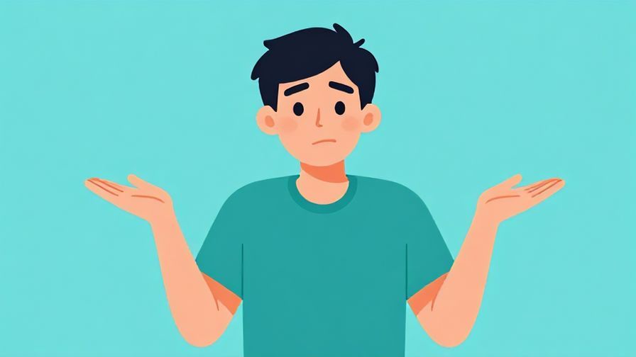 Illustration of a person shrugging casually with a relaxed expression, bright and approachable colors