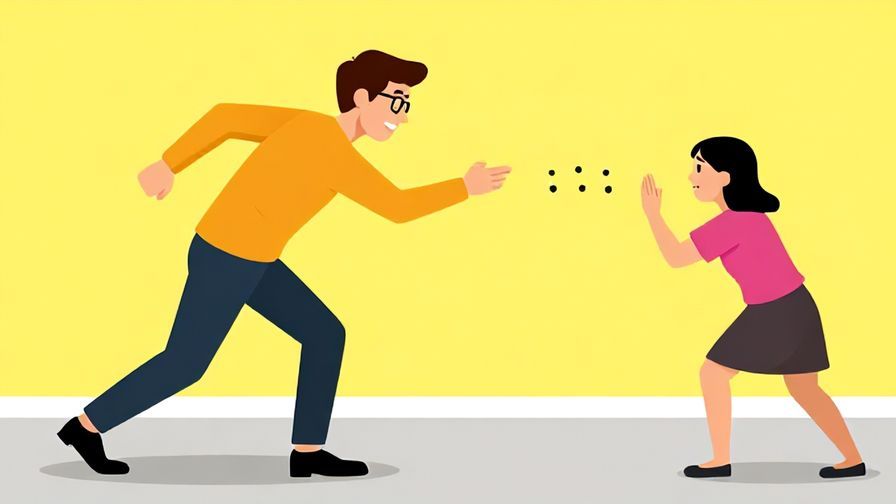 Illustration of a person sneaking but being caught immediately, humorous style with bright colors