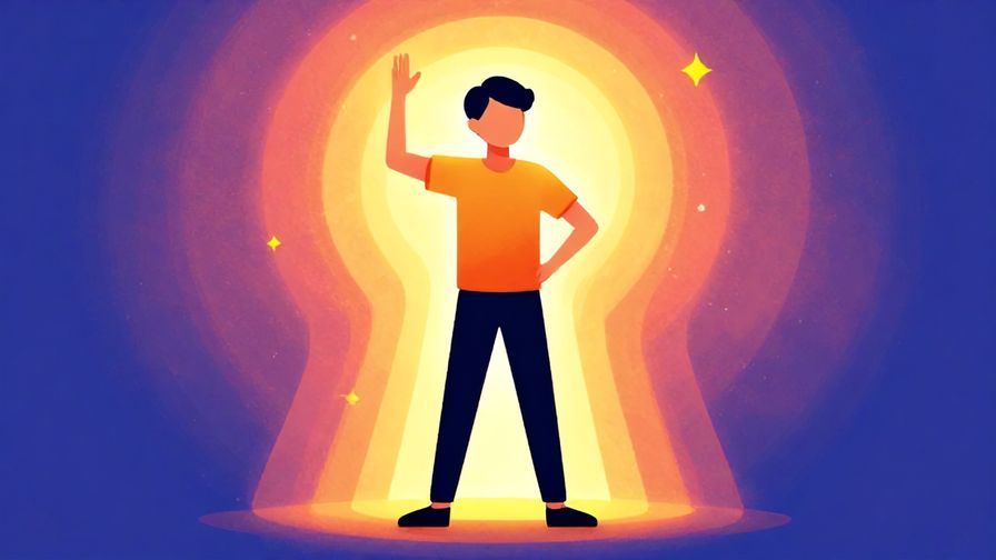 Illustration of a person standing confidently with a bright aura, symbolizing possibility of change, vibrant colors, illustrated style