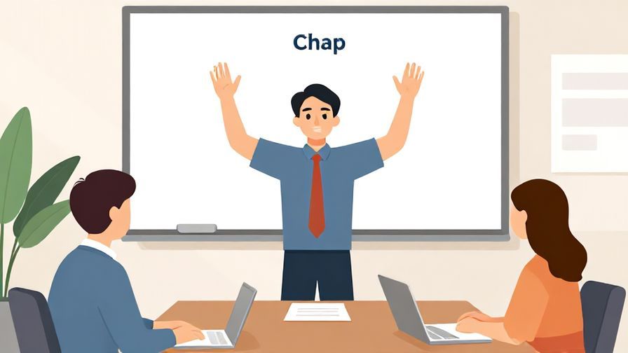 Illustration of a person standing up to leave a meeting, signaling a topic change, office setting