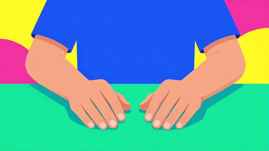 Illustration of a person tapping their fingers restlessly on a table, bright room, lively colors