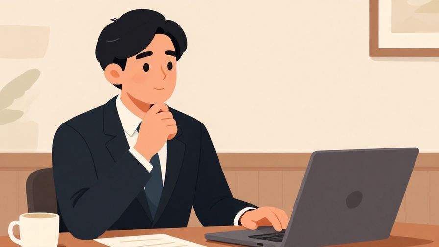 Illustration of a person thoughtfully speaking with respectful posture, formal indoor setting