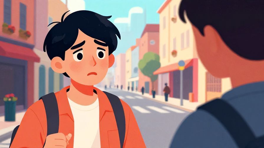 Illustration of a person with a sad, shocked expression turning away from a friend who looks apologetic, vibrant colors, detailed background of a city street