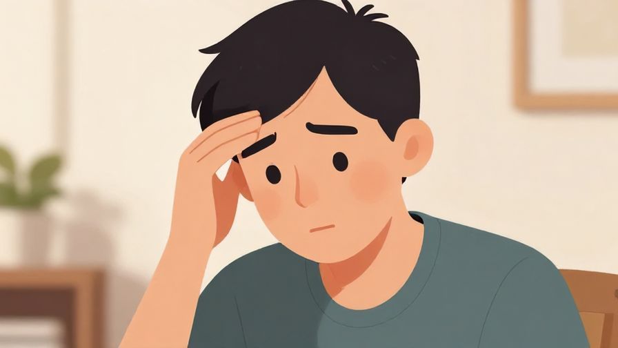 Illustration of a person with a thoughtful expression, scratching their head slightly as if recalling something important, soft indoor lighting
