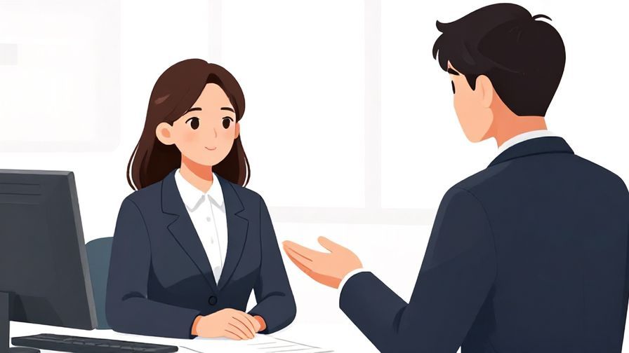 Illustration of a polite office setting with a calm person gently reminding another, formal attire, neat background, illustrated style