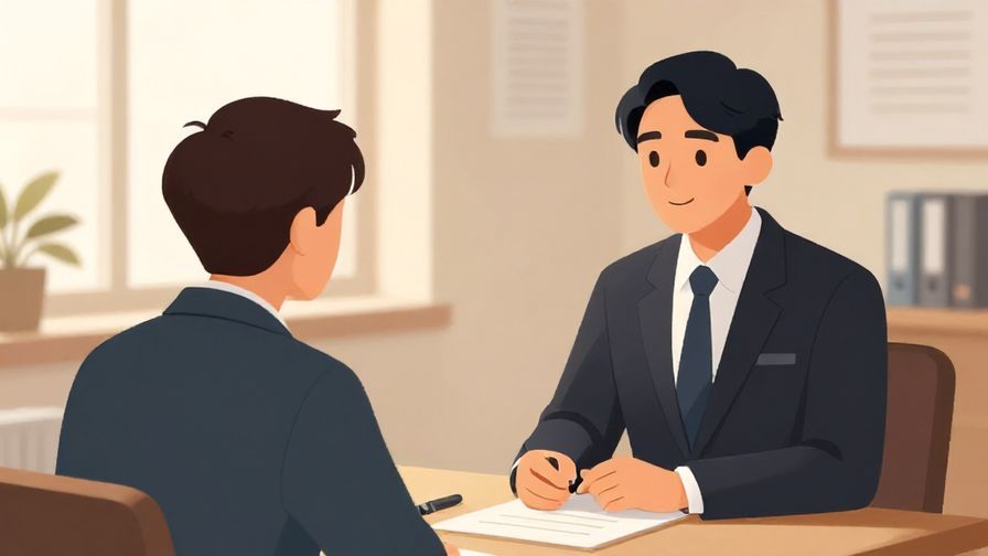 Illustration of a respectful person politely asking for a short pause in a formal office, gentle lighting, illustrated style