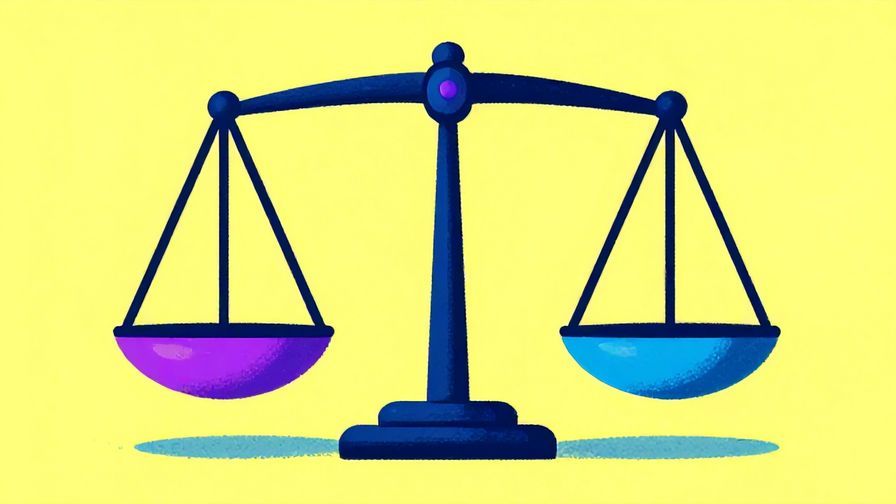 Illustration of a scale unevenly balanced, with one side heavier, symbolic of inequality, vibrant colors, illustrated style