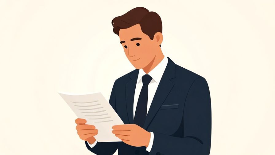 Illustration of a scholar or businessperson reading a document with focus, elegant background