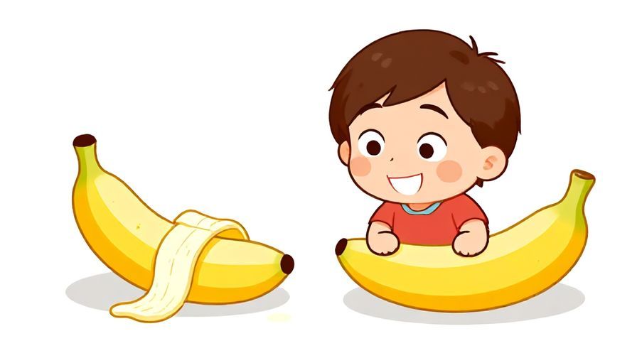 Illustration of a sneaky character watching someone slip on a banana peel with an amused grin, bright colors, cartoon style