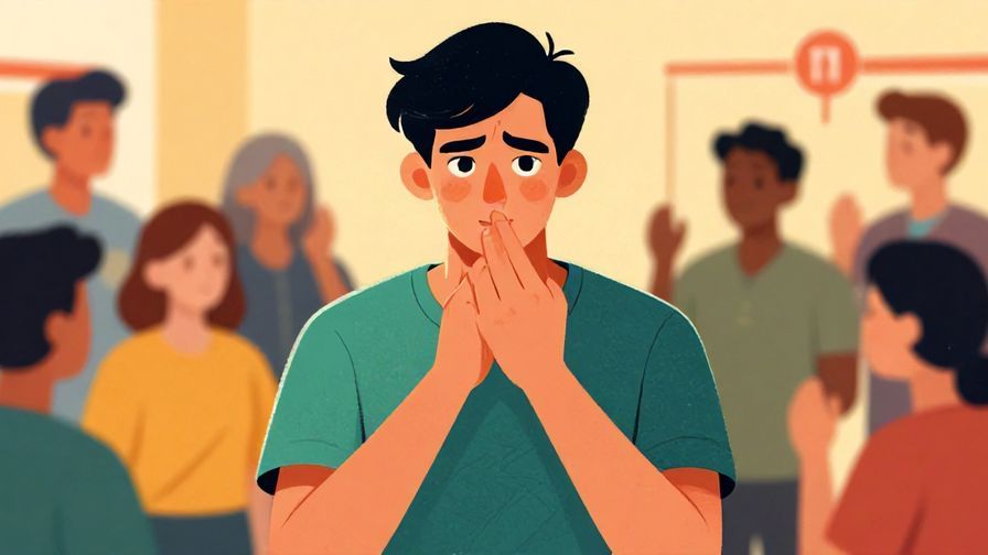 Illustration of a stern person shaking their finger firmly, with a blurred argument scene in the background, detailed background, vibrant colors, illustrated style