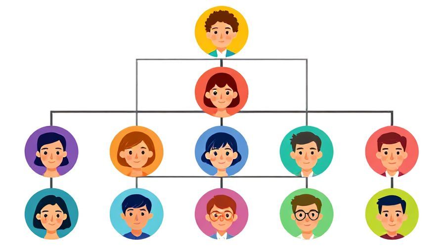 Illustration of a stylized family tree with branches extending across generations, vibrant colors, illustrated style