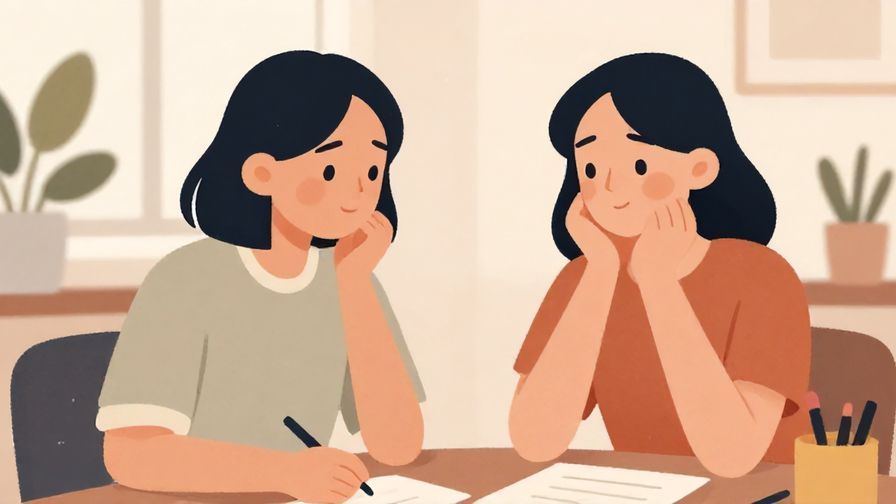 Illustration of a thoughtful woman nodding in agreement during a discussion, indoor cozy setting, soft colors