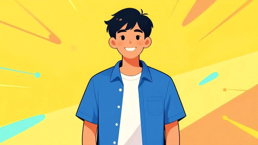 Illustration of a young person smiling confidently, standing firm with bright energetic background