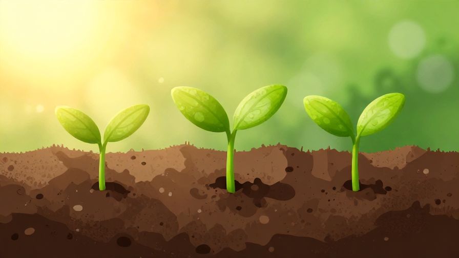 Illustration of small green shoots growing from soil under warm sunlight, symbolizing gradual improvement, vibrant colors, illustrated style