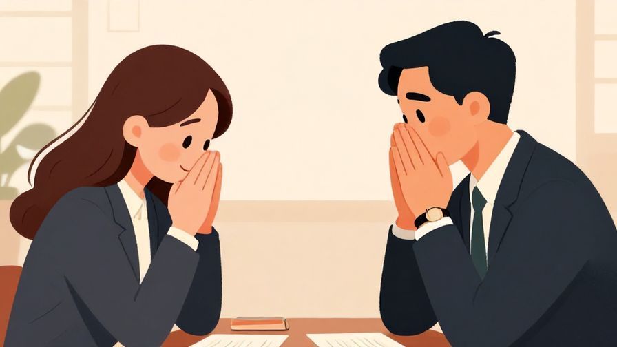 Illustration of two people nodding in agreement during a formal discussion, soft lighting
