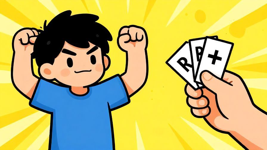 Illustration%20of a confident character pumping a fist, about to play rock paper scissors, bright and energetic background, illustrated style