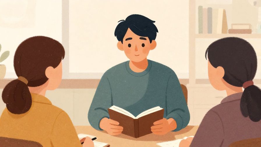 Illustration%20of a focused person sitting with a notebook, listening carefully during a casual meeting, detailed background with soft textures