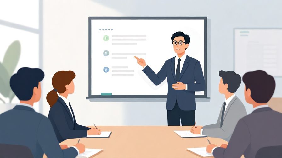 Illustration%20of%20a business person confidently explaining facts in a meeting room, professional attire, bright office background, illustrated style