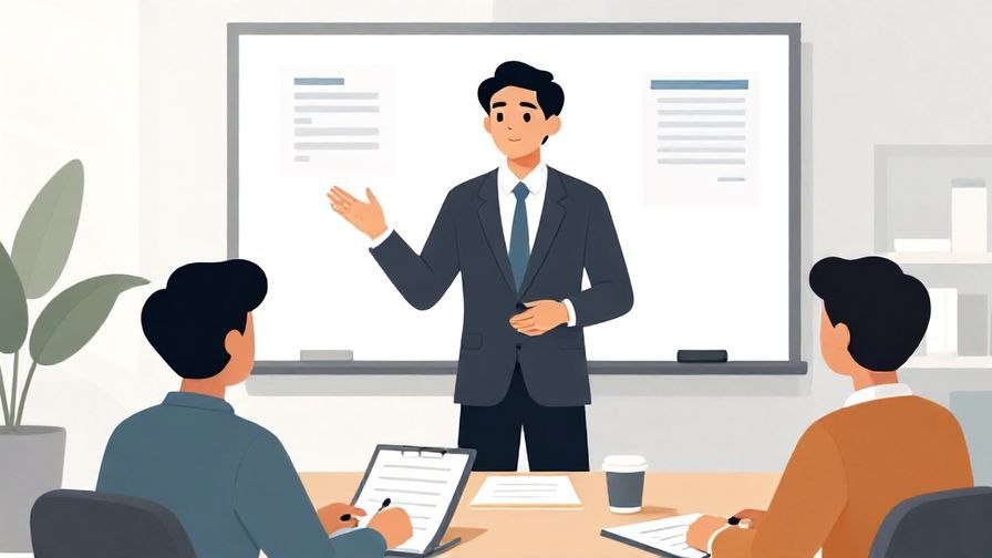 Illustration%20of%20a businessperson summarizing a report in a meeting room, confident expression, modern office, illustrated style