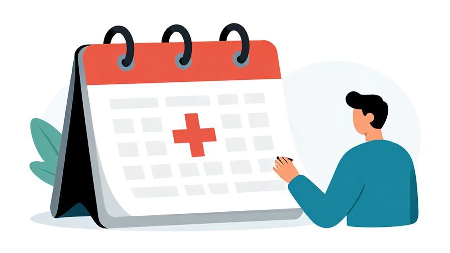 Illustration%20of%20a calendar flipping pages rapidly with a focused person planning ahead, cool colors, illustrated style