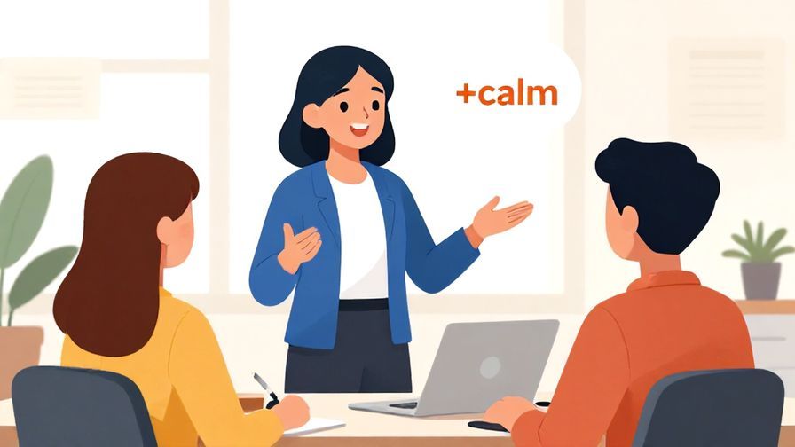 Illustration%20of%20a calm office setting with a supervisor smiling and gesturing to a junior, encouraging freedom to choose, bright and optimistic style.