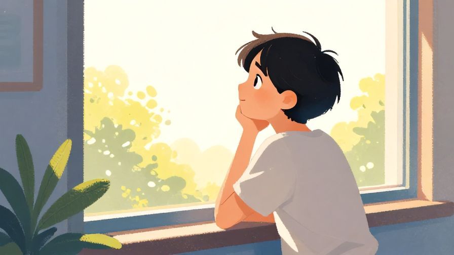 Illustration%20of%20a calm person looking out a large window with a hopeful expression, soft morning light filling the room%2C%20vibrant%20colors%2C%20illustrated%20style