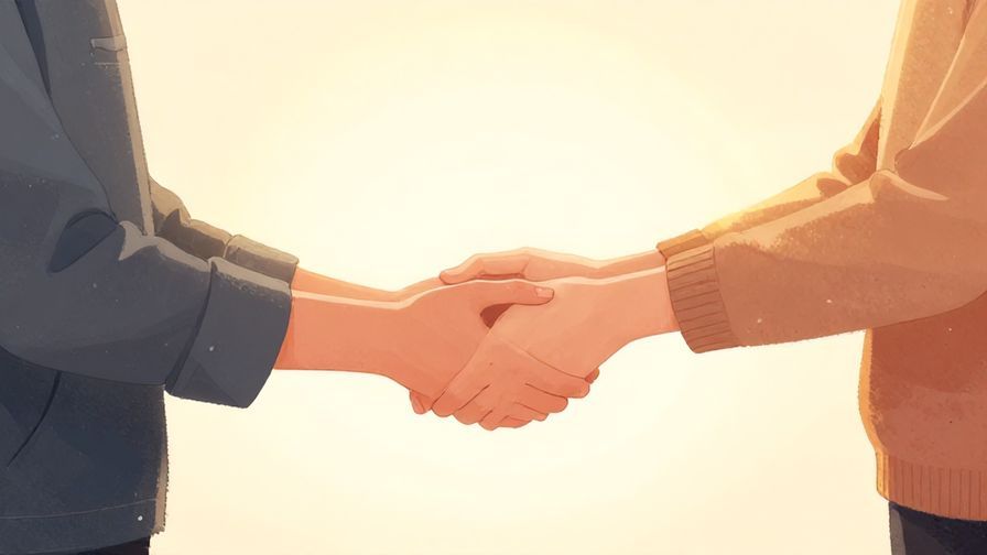 Illustration%20of%20a calm person offering a helping hand warmly, with soft glowing background, illustrated style