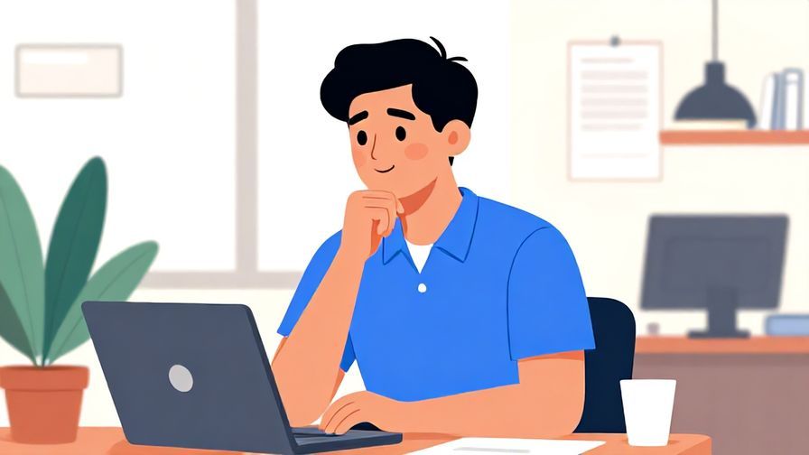 Illustration%20of%20a calm, professional person thoughtfully considering%20a%20new%20challenge%2C%20modern%20office%20background%2C%20vibrant%20colors%2C%20illustrated%20style