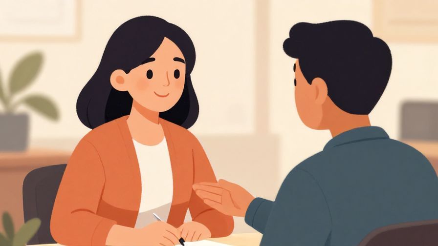 Illustration%20of%20a calm professional reassuring a client with a gentle smile, office background, warm colors