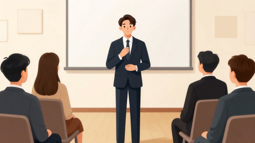 Illustration%20of%20a calm winner making a decision while others wait patiently, bright formal room, illustrated style