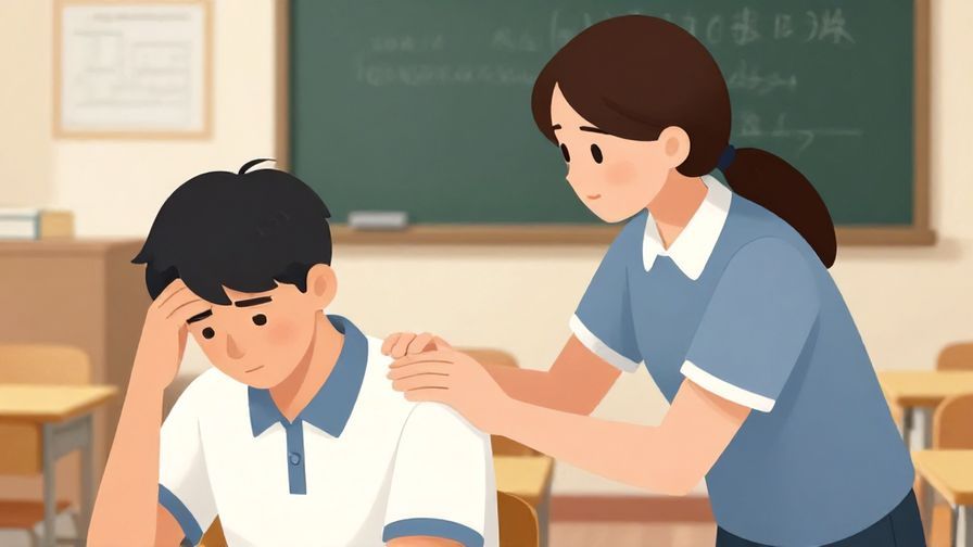 Illustration%20of%20a caring person gently placing a hand on a stressed student's shoulder in a quiet room